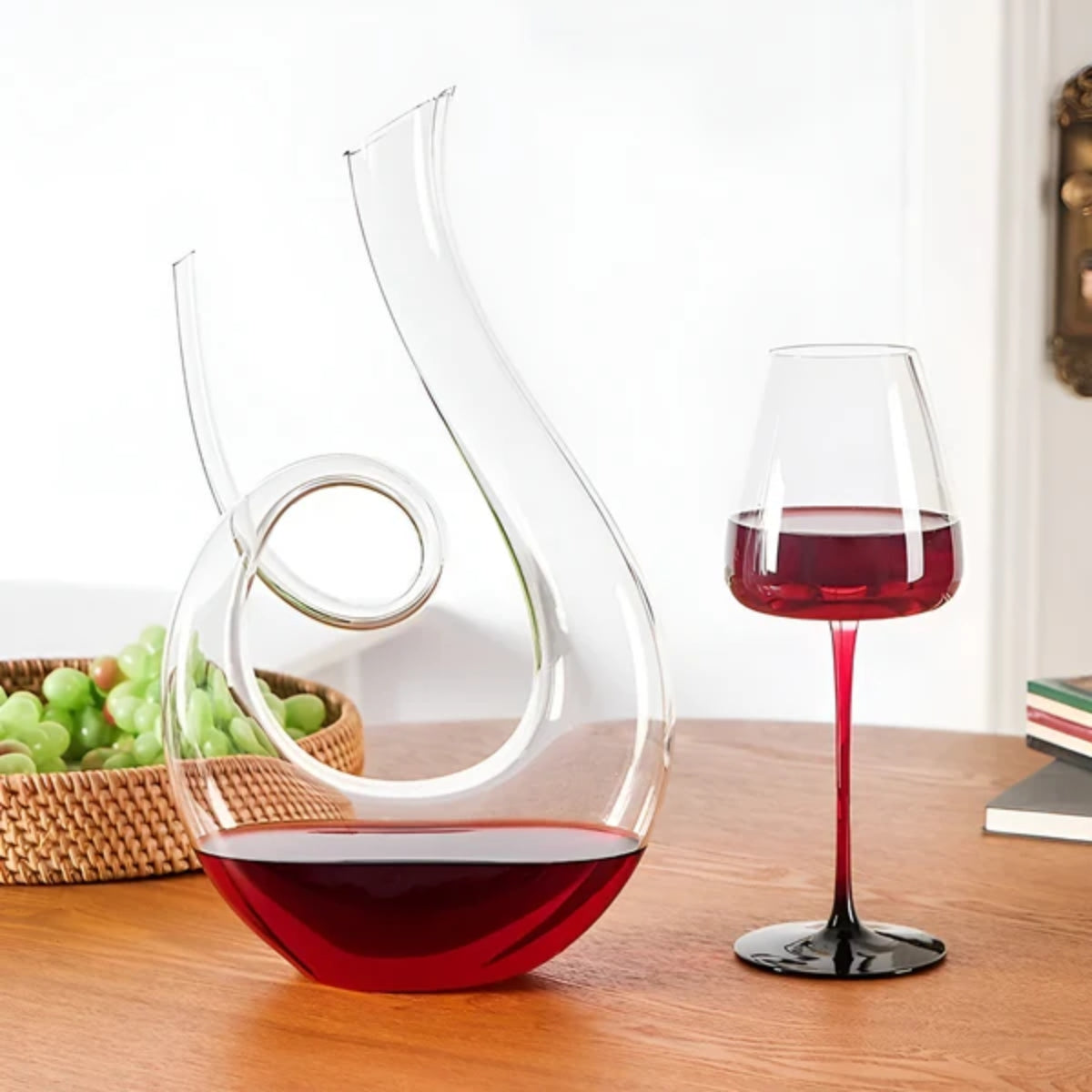Swan Spiral Wein-Dekanter-Set - 1500ml bleifreier Kristall-Belüfter mit Rotweinglas