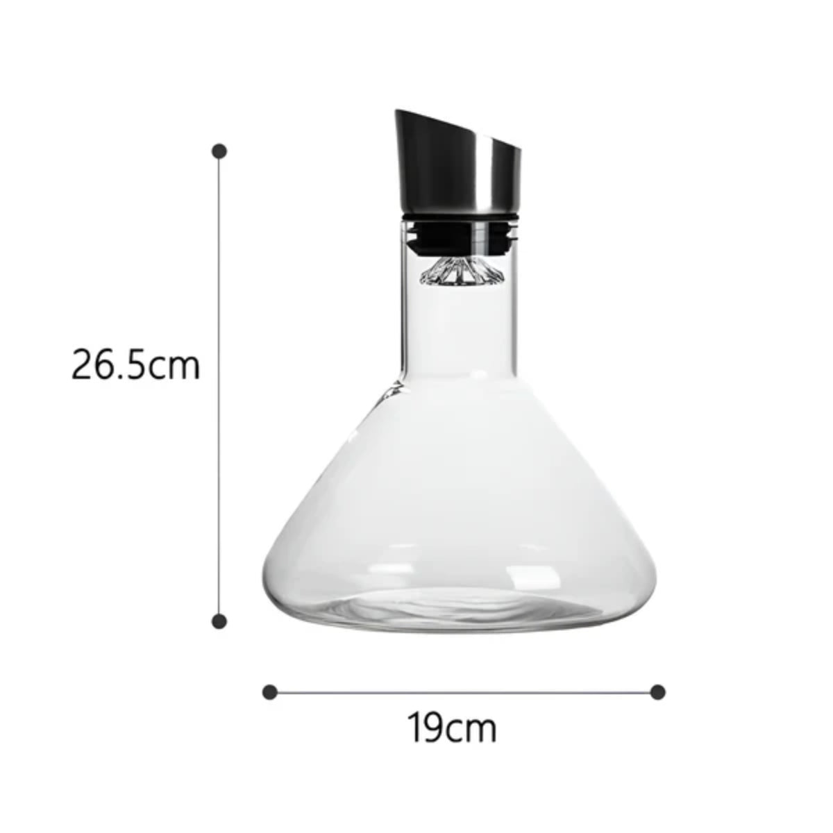 1500ml Konischer Weindekanter mit integriertem Belüfter und Edelstahlverschluss