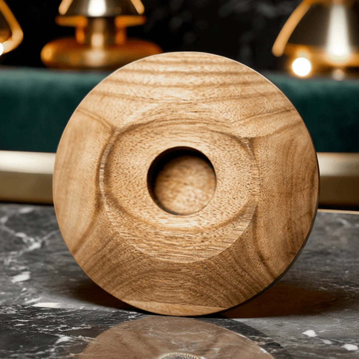 Whiskeyglas-Boden aus Akazienholz – Premium-Holzuntersetzer für schaukelnde Tumbler