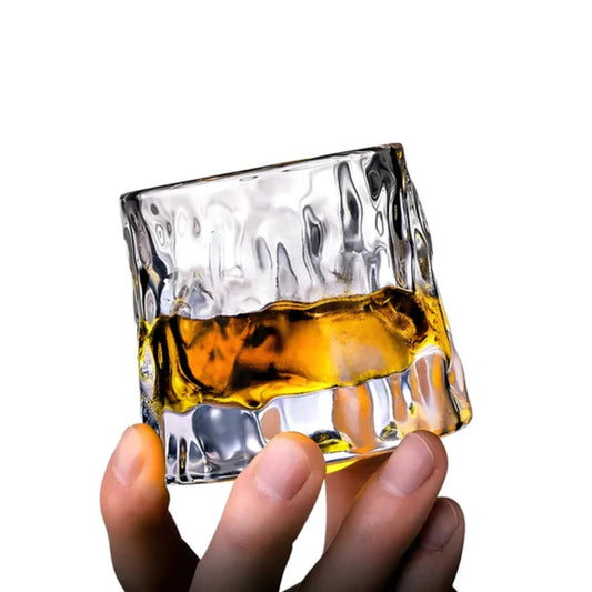 Drehbares Whiskeyglas-Set, 3-teilig, 360° drehbare Kristallgläser für Scotch, Bourbon & Cocktails
