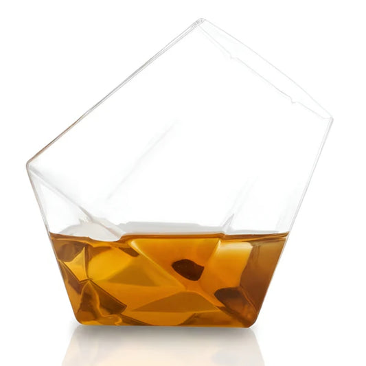 Modernes Whiskeyglas-Set mit geneigtem Boden, 4-teilig