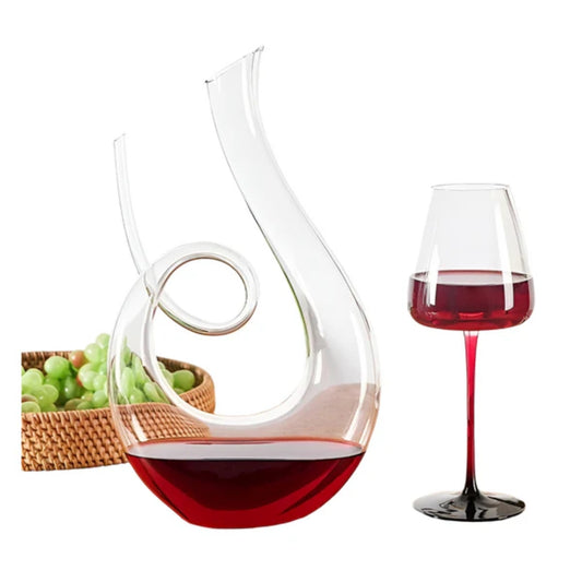 Swan Spiral Wein-Dekanter-Set - 1500ml bleifreier Kristall-Belüfter mit Rotweinglas