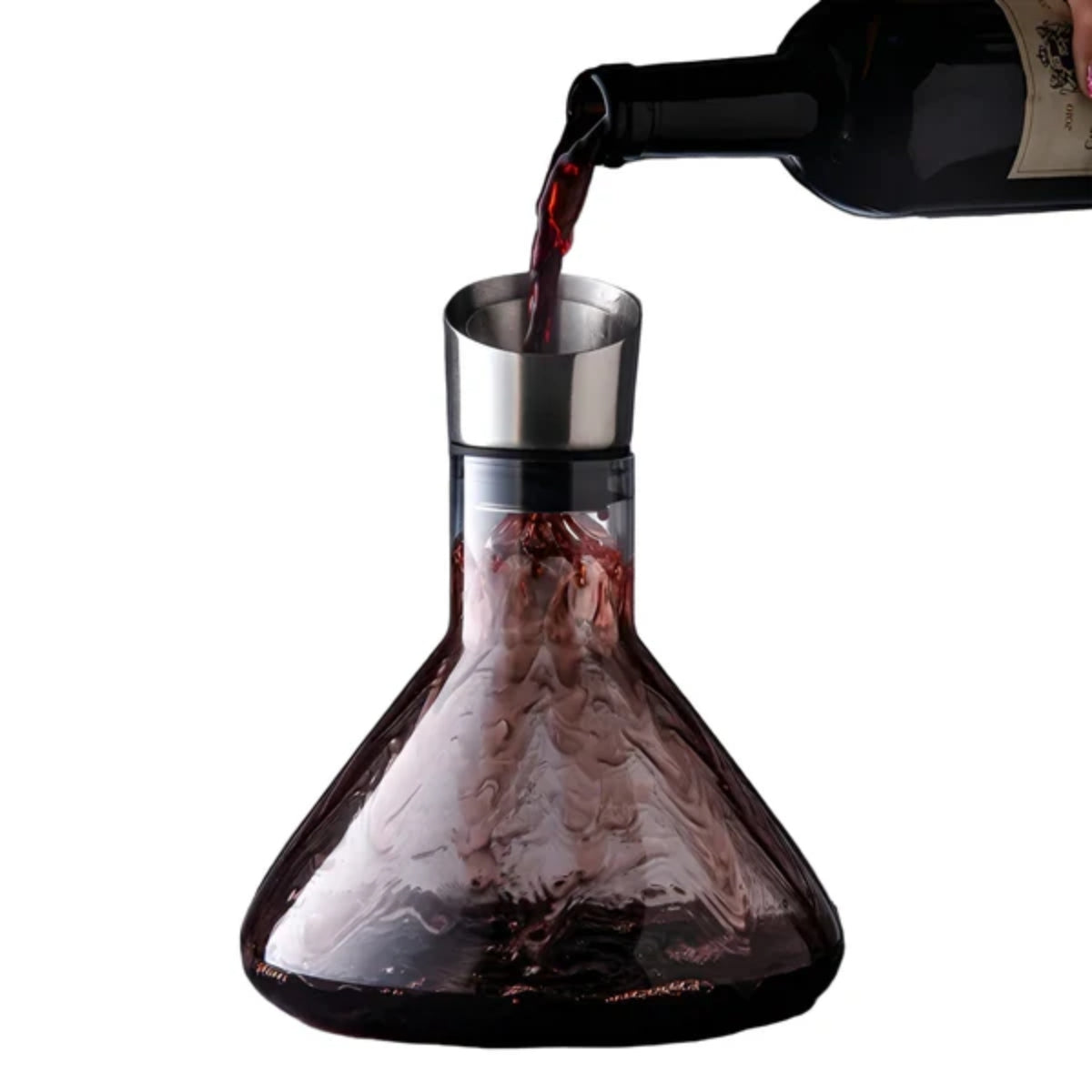 1500ml Konischer Weindekanter mit integriertem Belüfter und Edelstahlverschluss