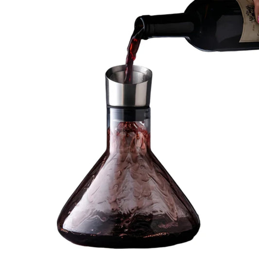 1500ml Konischer Weindekanter mit integriertem Belüfter und Edelstahlverschluss