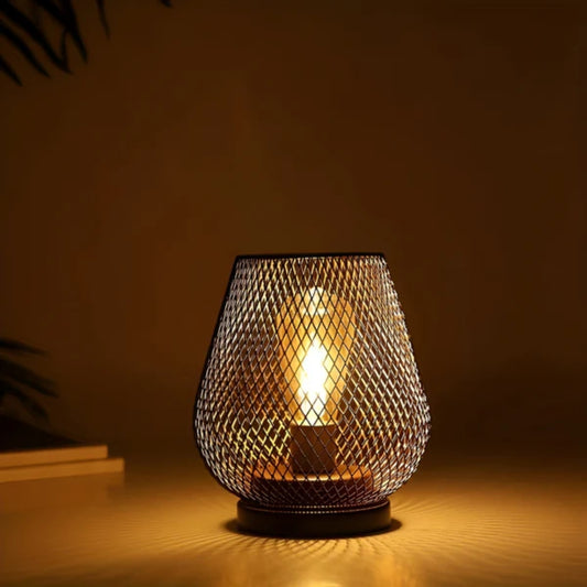 Metallkäfig LED Tischleuchte Wiederaufladbar Kabellos Vintage