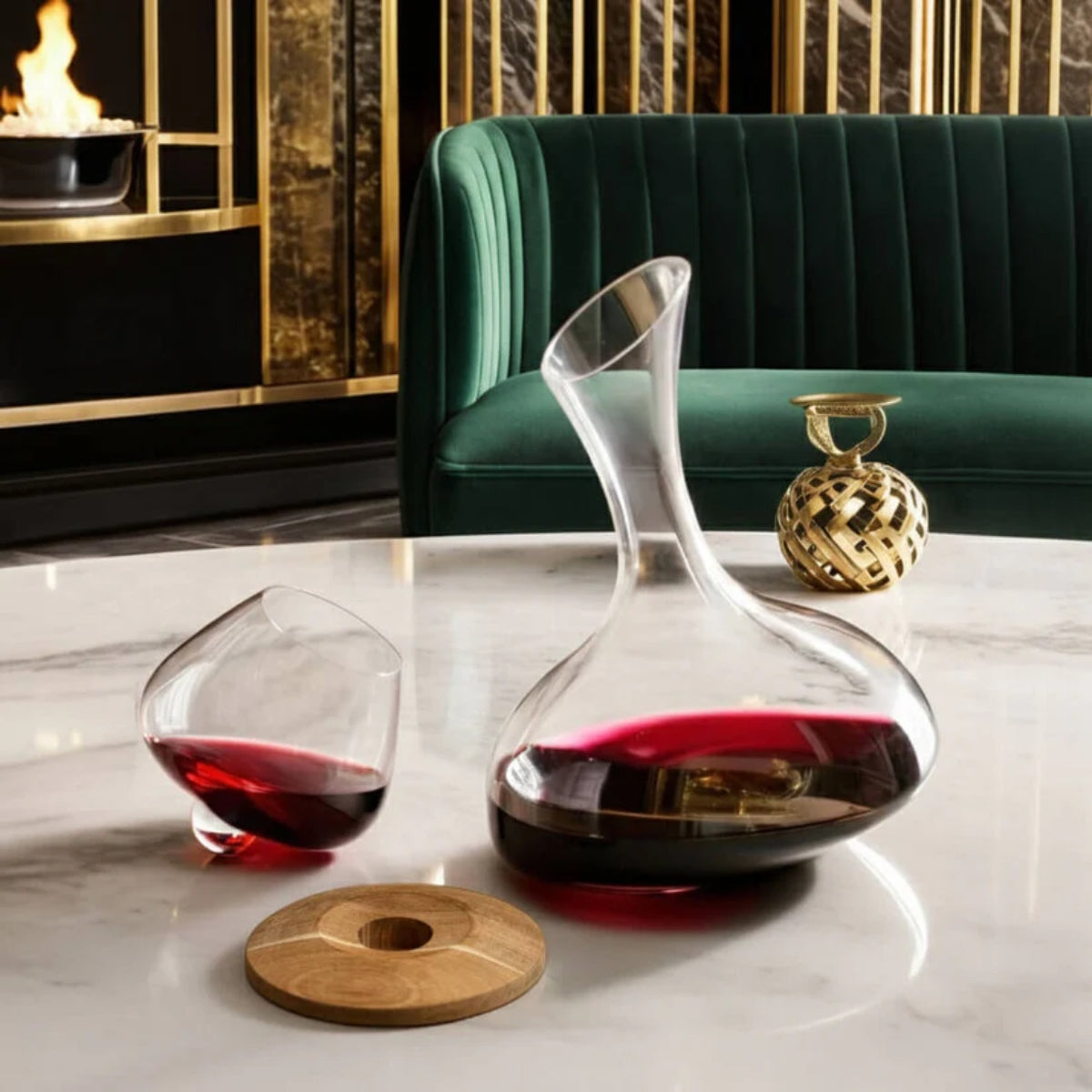 Eleganter handgeblasener Weindekanter aus Kristall – Belüftungskaraffe für Rotwein