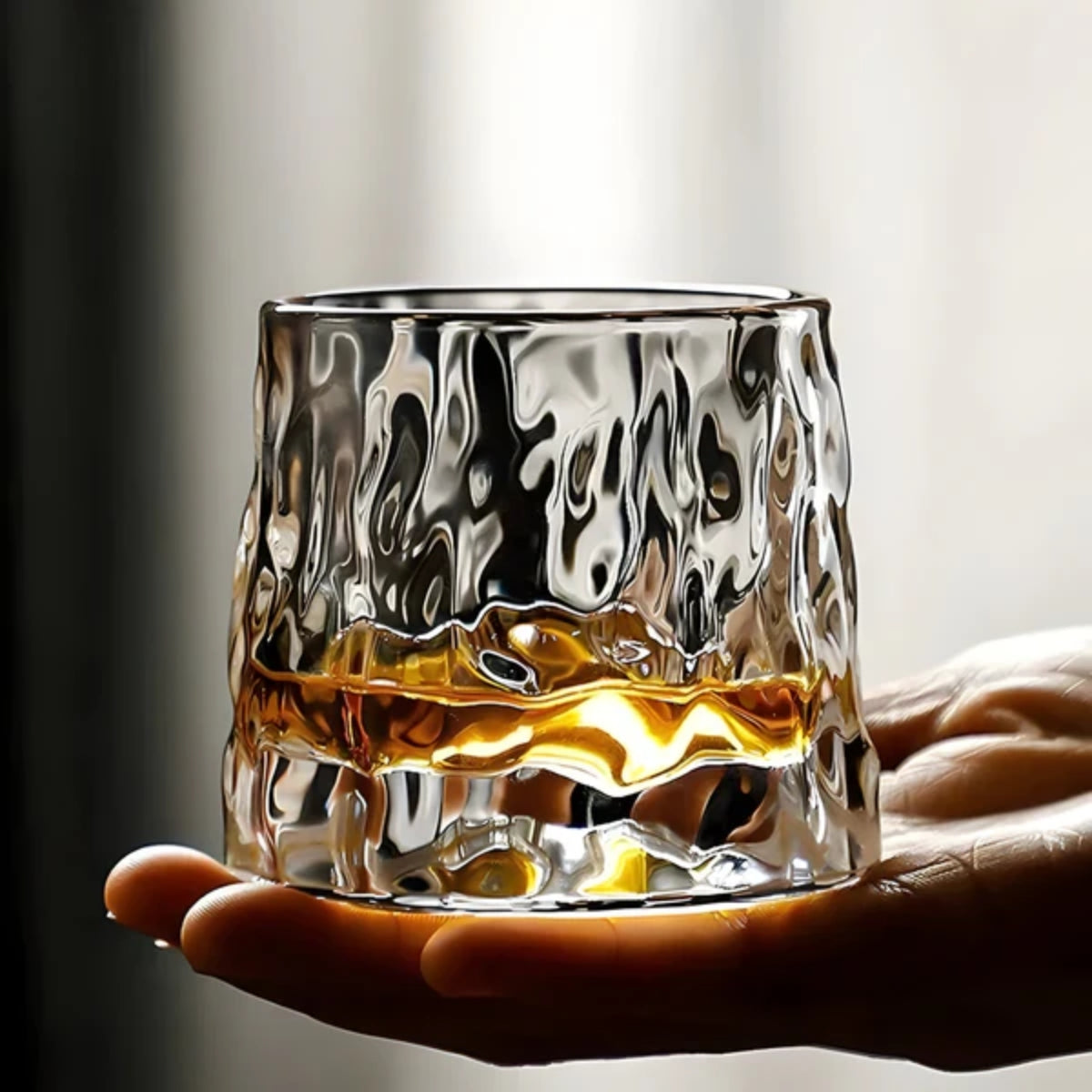 Drehbares Whiskeyglas-Set, 3-teilig, 360° drehbare Kristallgläser für Scotch, Bourbon & Cocktails