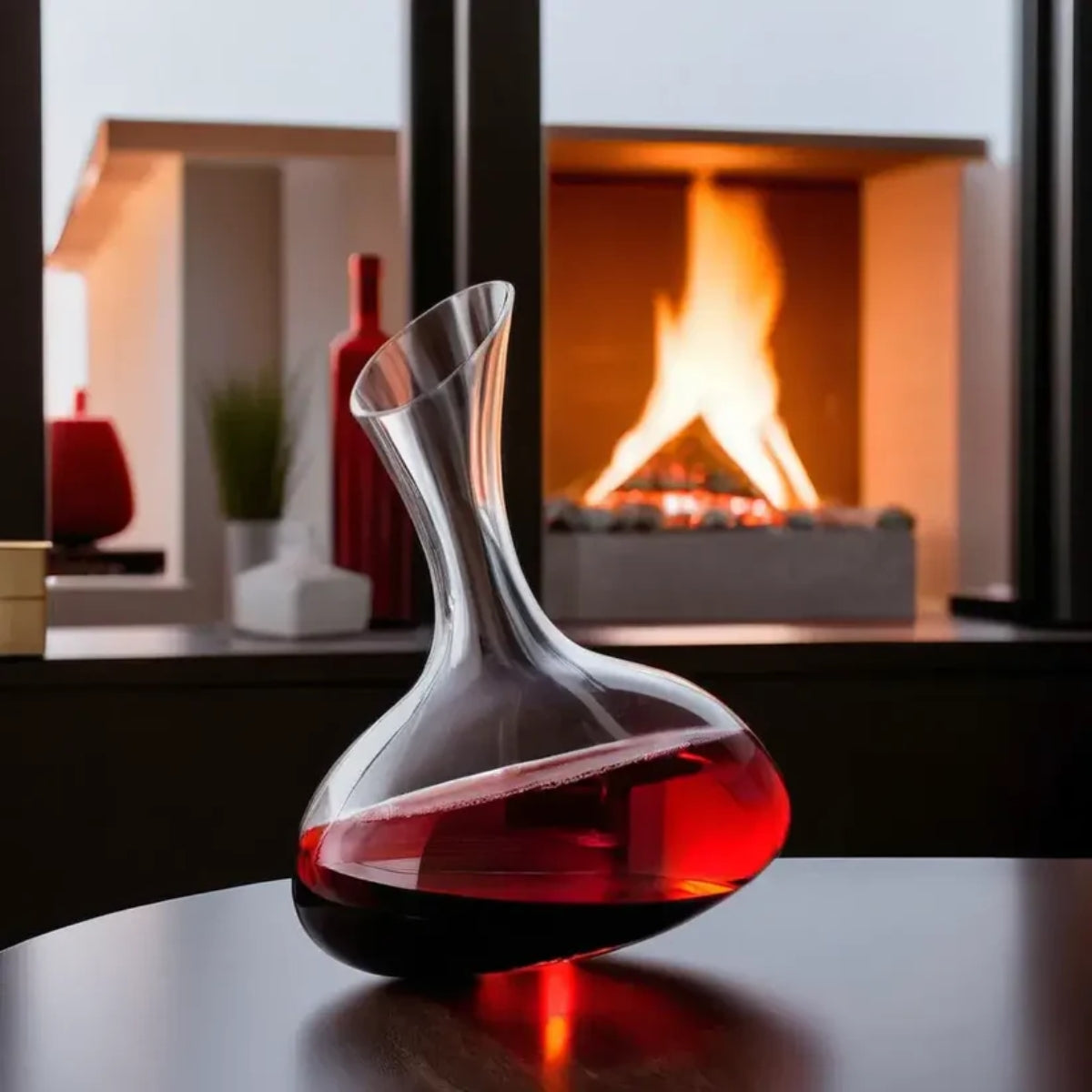 Eleganter handgeblasener Weindekanter aus Kristall – Belüftungskaraffe für Rotwein