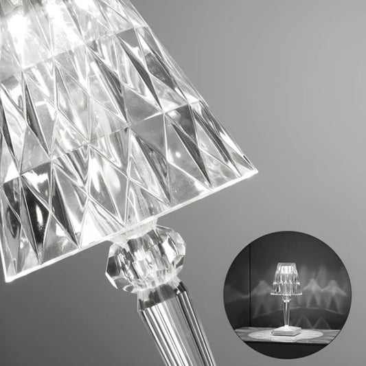 Diamant Kristall LED Tischlampe Wiederaufladbare USB Kabellose Nachtleuchte mit 3 Farbmodi
