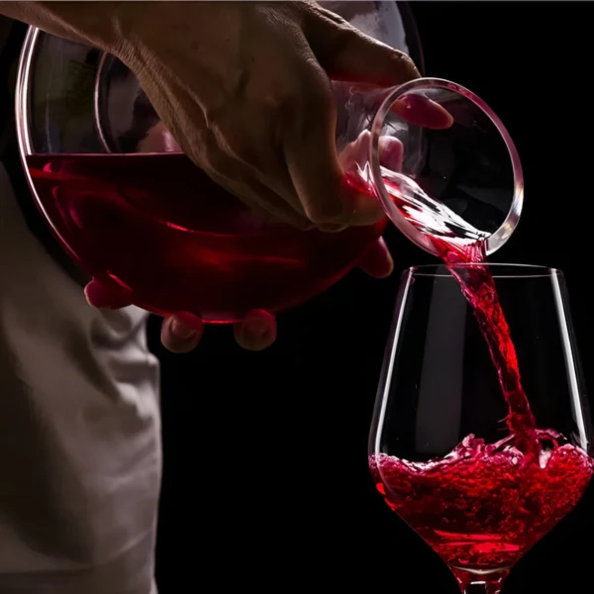 1500ml Mundgeblasener Kristall-Weindekanter, Elegante bleifreie Glaskaraffe für Rotwein