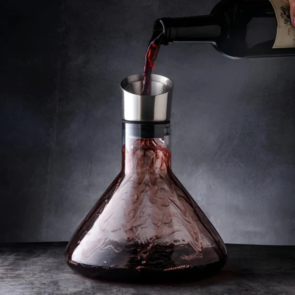 1500ml Konischer Weindekanter mit integriertem Belüfter und Edelstahlverschluss