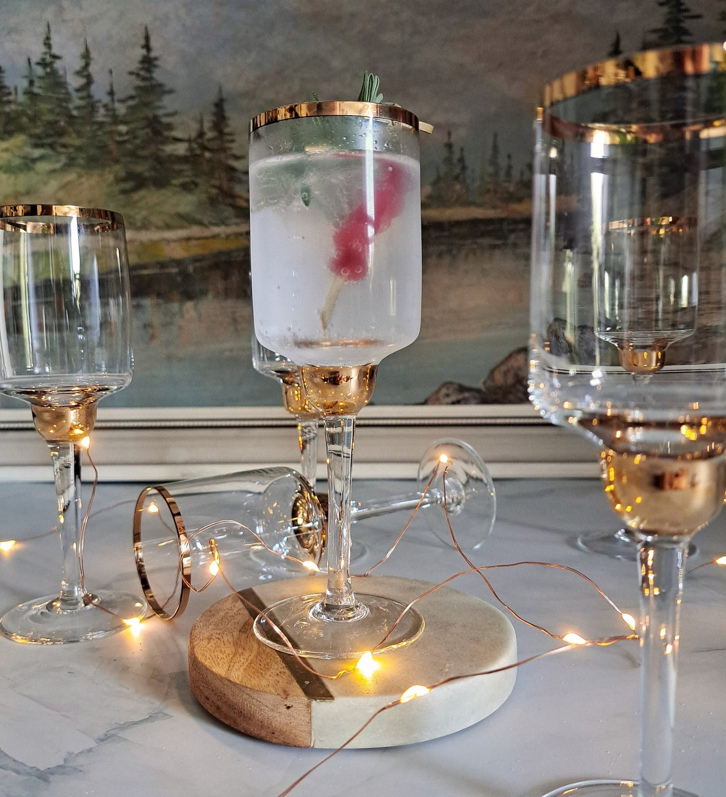 Antikes Likörset mit 6 Gläsern