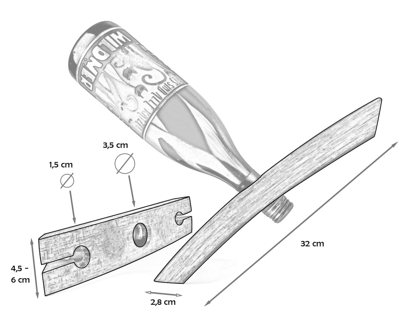 Weinbutler Und Weinflaschenhalter Holz Weinglashalter Rotwein