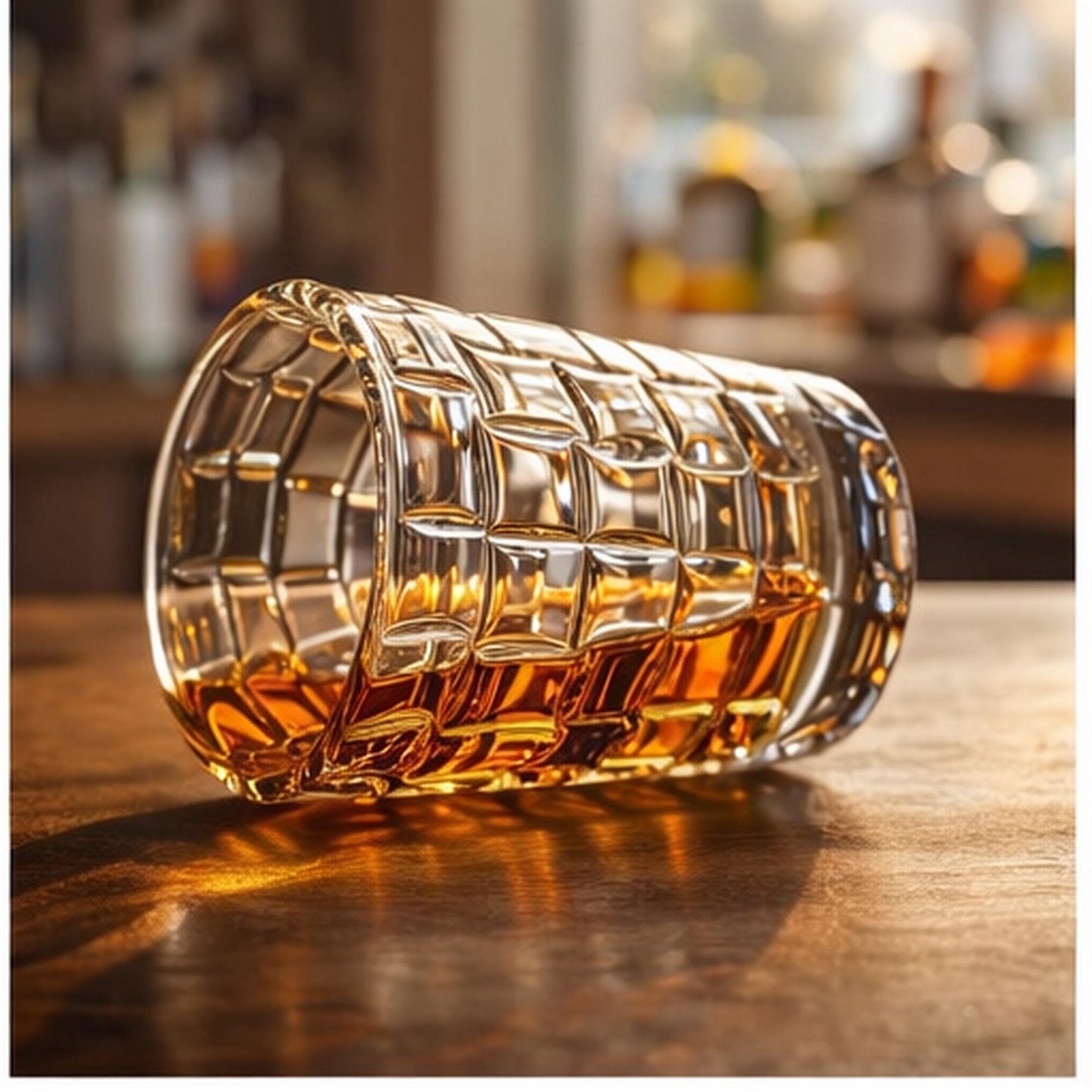 Rotierendes Whiskeyglas, Kristall Bourbon Scotch Tumbler